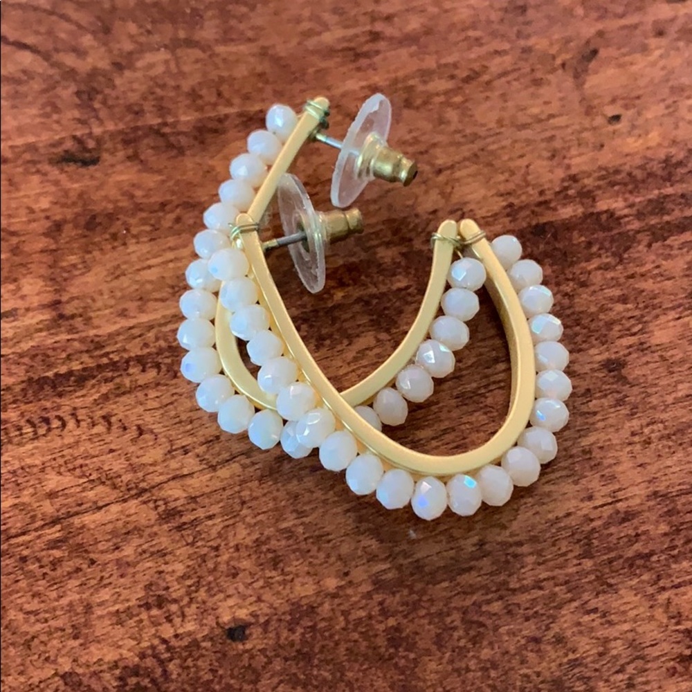 Spartina Iridescent Beaded Hoops